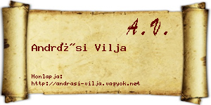Andrási Vilja névjegykártya
