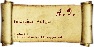 Andrási Vilja névjegykártya